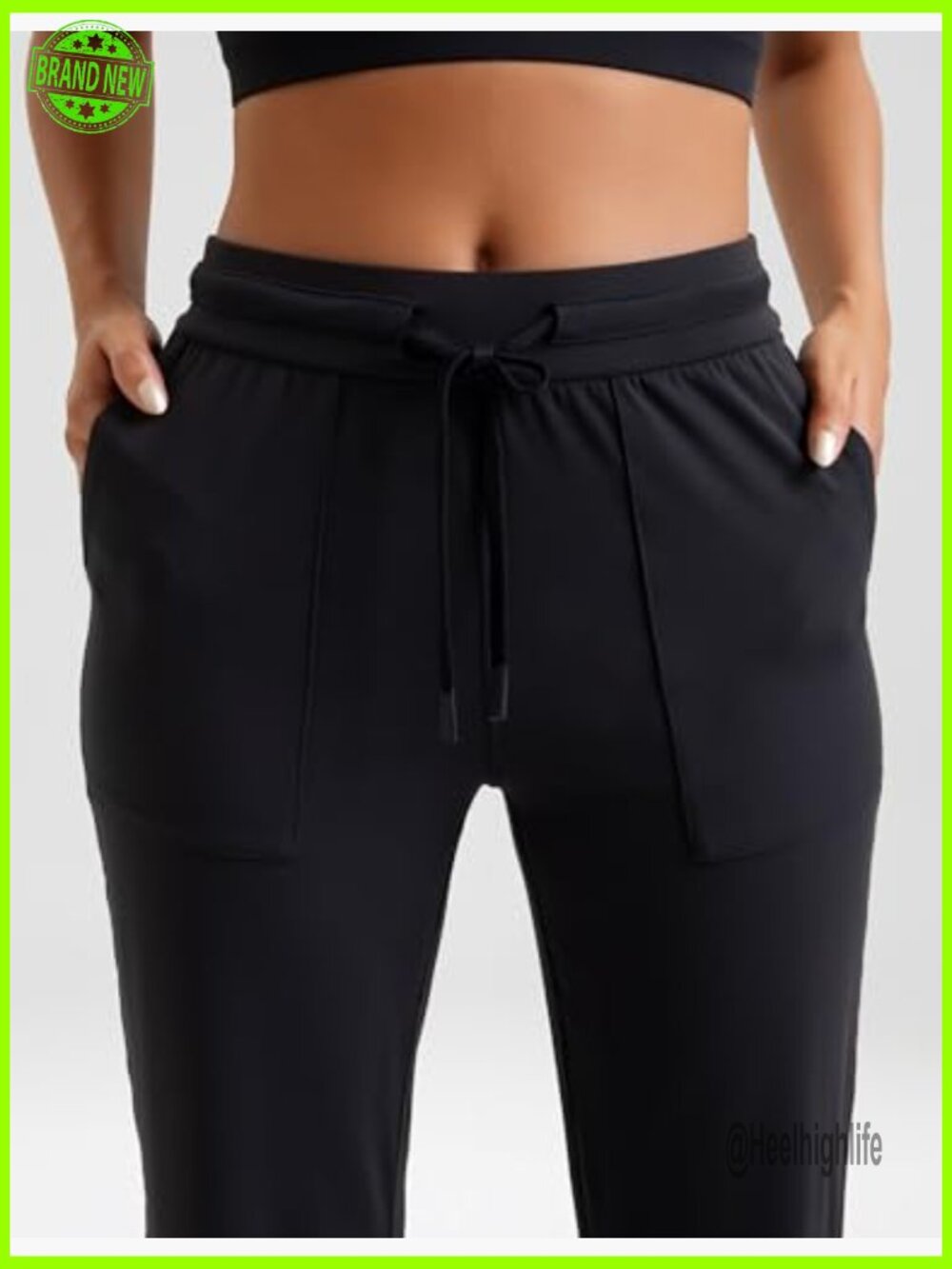 Wide Leg Lounge Pants High Waisted Work Pants with Pockets - Picture 7 of 7